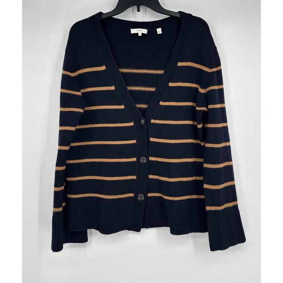 Vince Breton Stripe Wool & Cashmere-Blend Cardigan - Picture 6 of 11